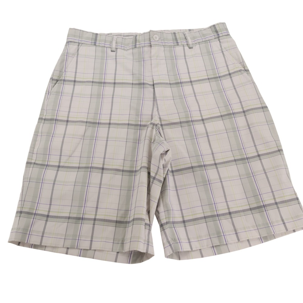Tommy‎ Armour Mens Plaid Golf Shorts White Grey  Size 34 Performance Stretch